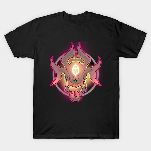 Rocker fire skull T-Shirt by RDOWNART